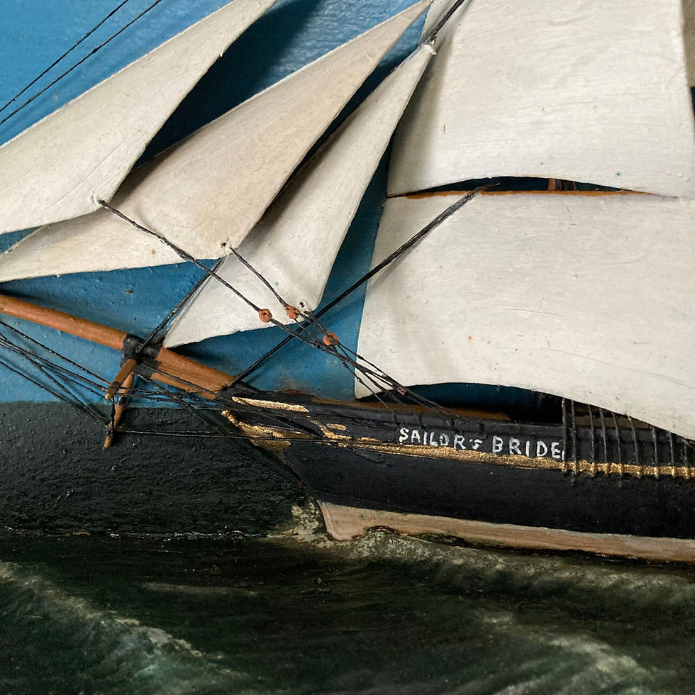 Thumbnail: SOLD - Antique ship diorama - 'Sailor's Bride'