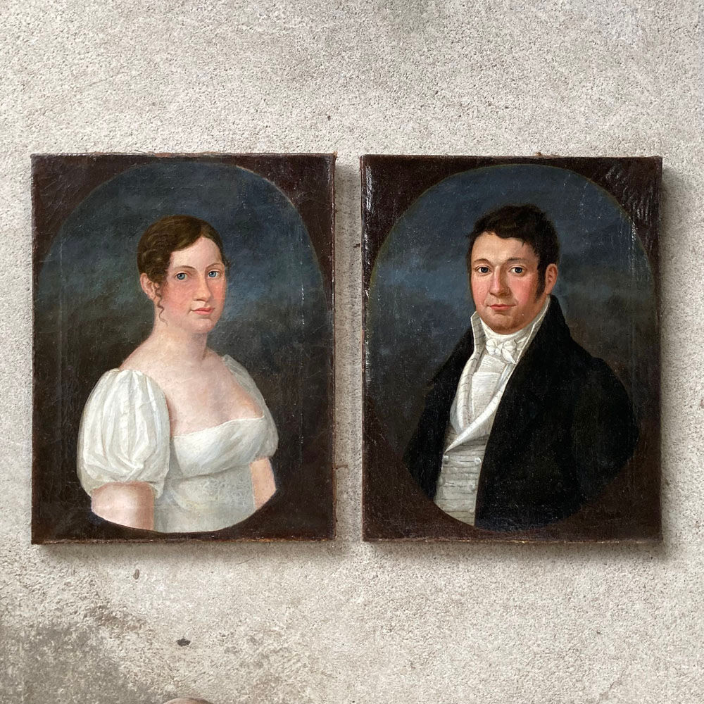 SOLD - Regency oil portraits - Married Couple