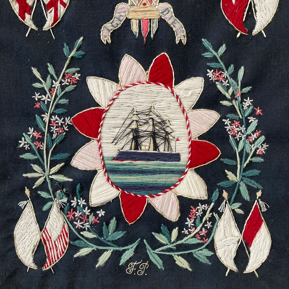 Thumbnail: Antique sailor woolwork - 'Dreadnought'