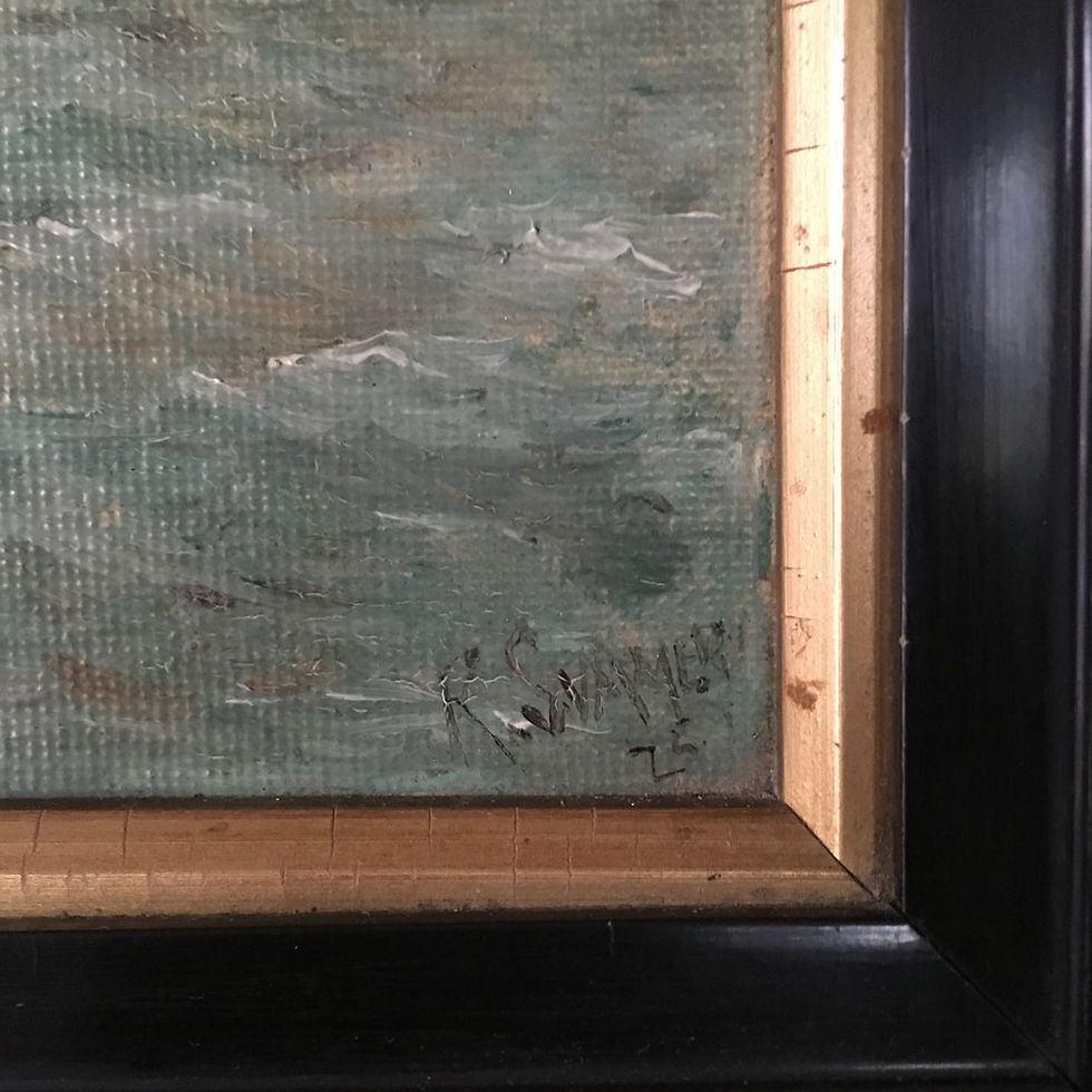 Thumbnail: NOW SOLD - Pair of nautical oil paintings, 1925