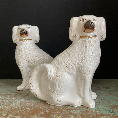 SOLD Large Staffordshire pottery dogs Marc KitchenSmith
