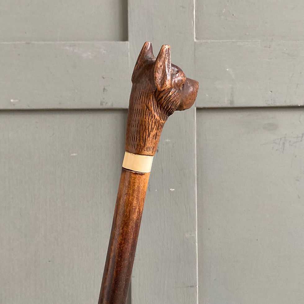 Thumbnail: SOLD - Antique carved dog walking stick