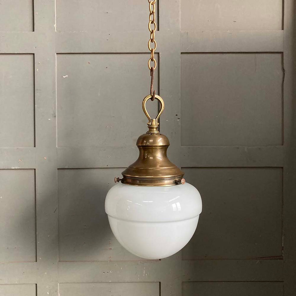 Thumbnail: SOLD - Edwardian opaline glass pendant light