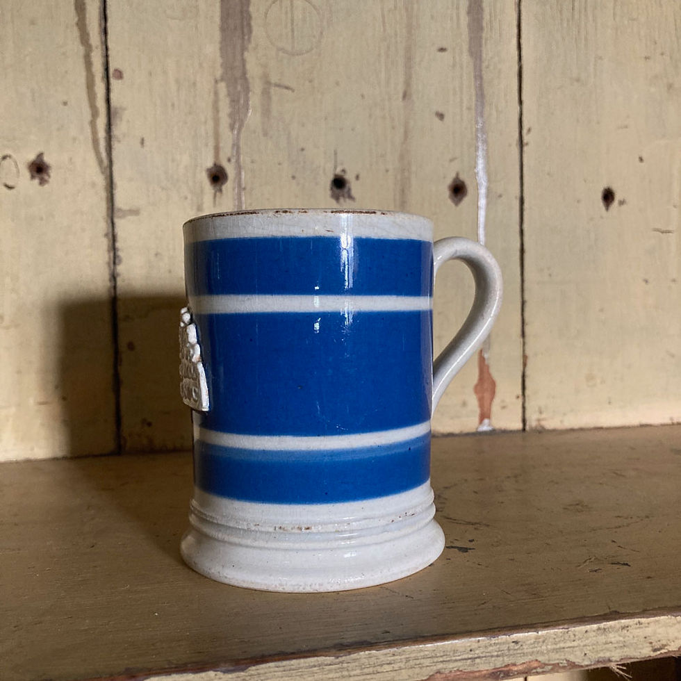 Thumbnail: NOW SOLD - Antique mochaware mug (half pint)