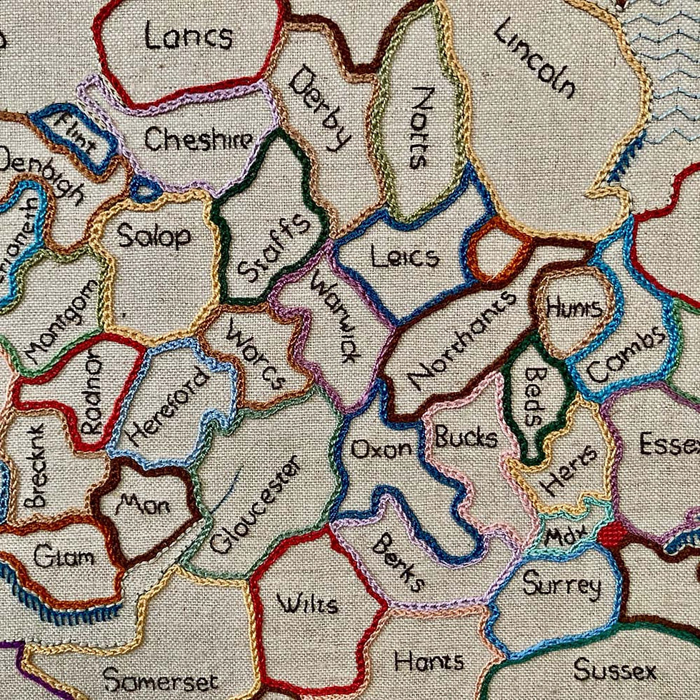 Thumbnail: SOLD - Needlework map of England and Wales