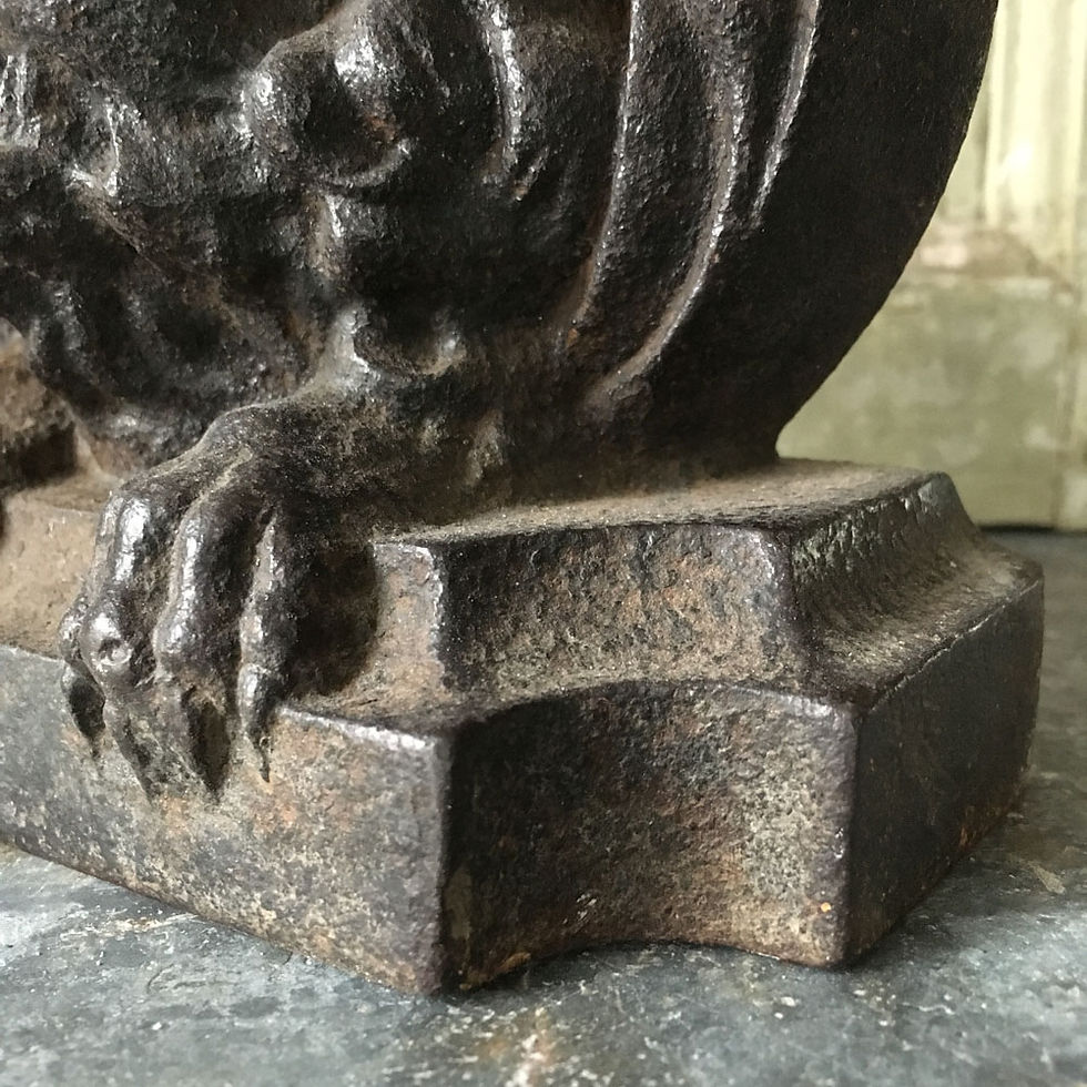 Thumbnail: NOW SOLD - Antique cast iron lion doorstop / porter