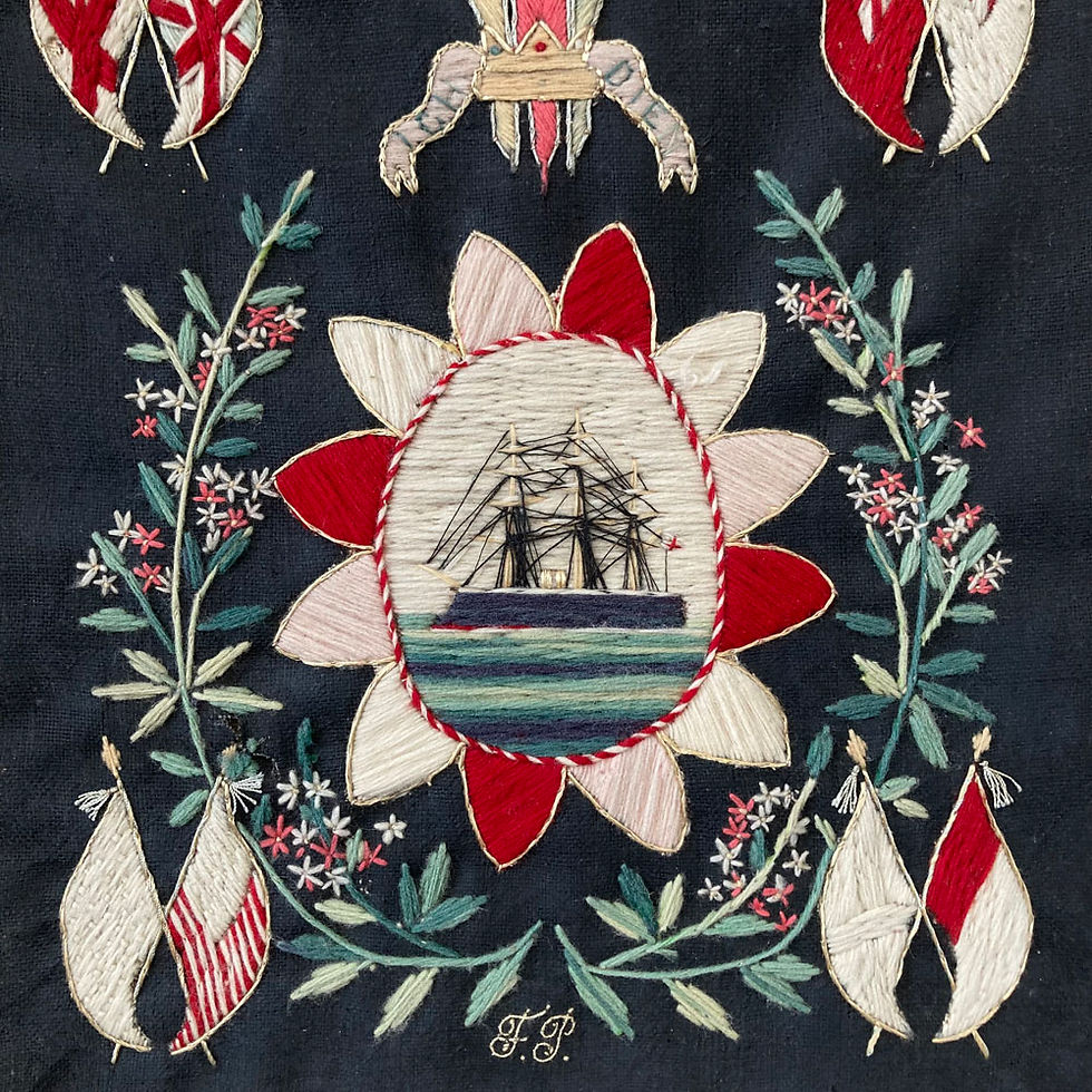 Thumbnail: Antique sailor woolwork - 'Dreadnought'