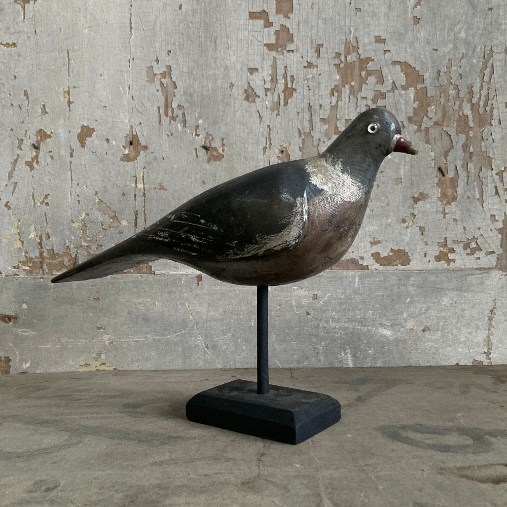 Antique wood pigeon decoy - James Rolph