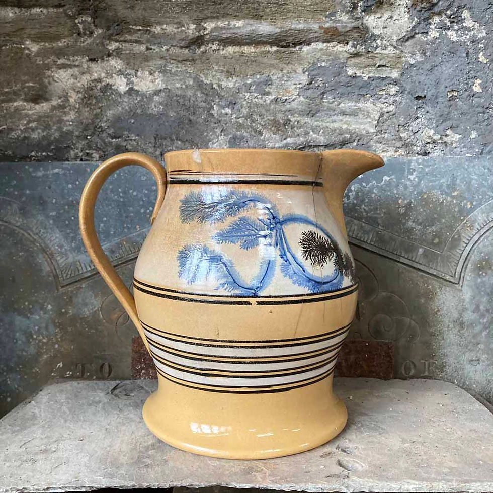 Thumbnail: SOLD - Large antique Mochaware jug