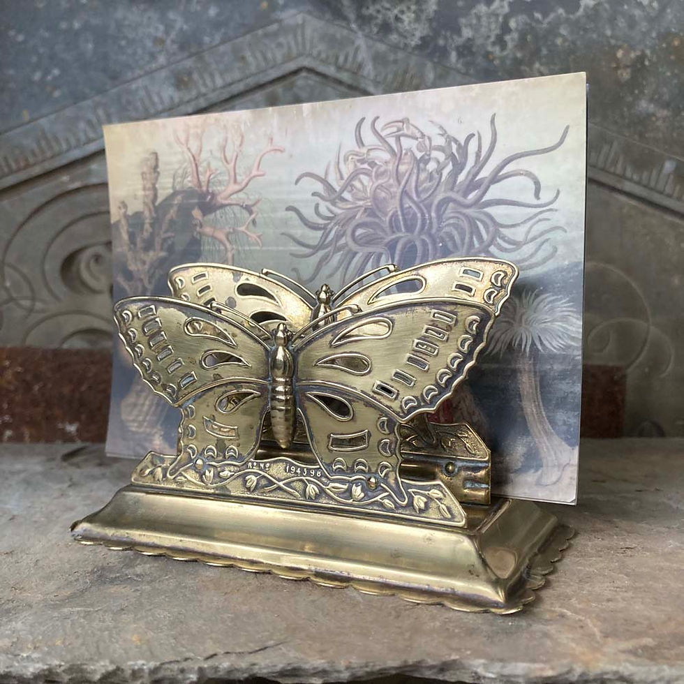 Thumbnail: SOLD - Brass butterfly letter rack