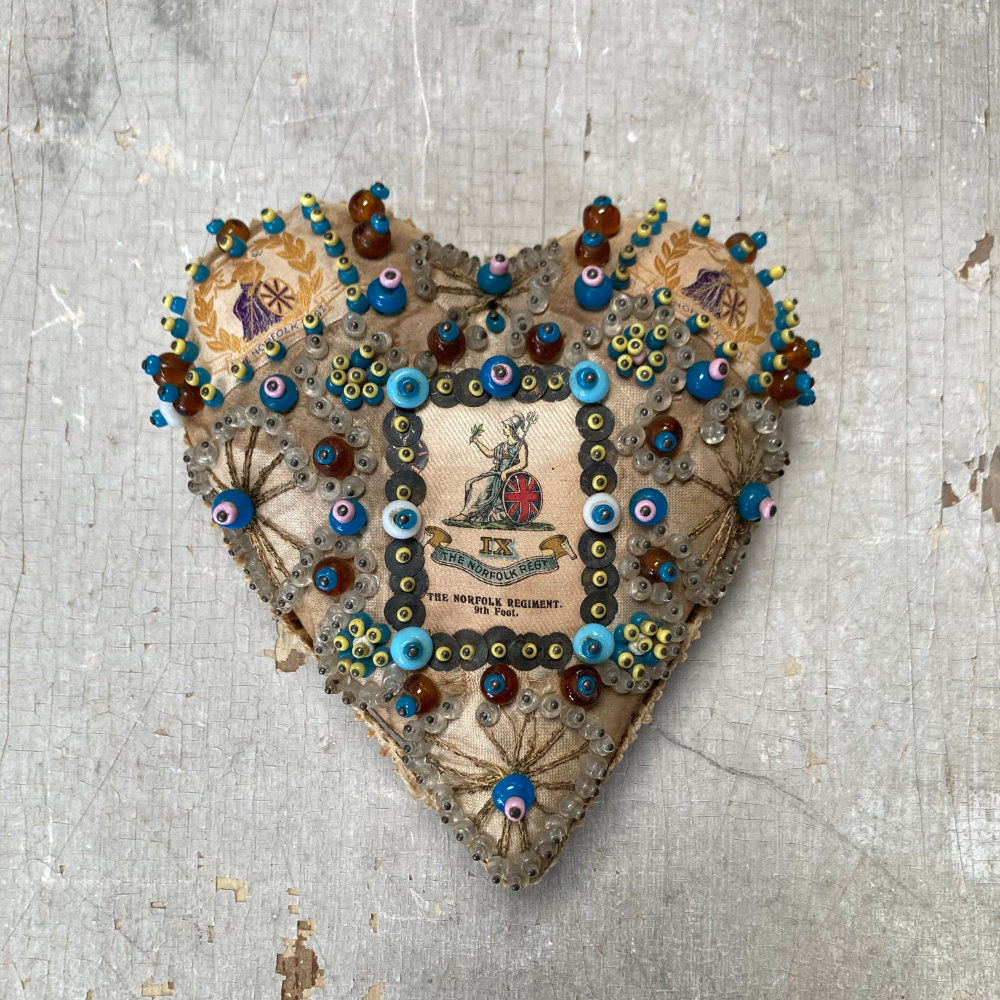 First World War Valentine cushion - Norfolk regiment