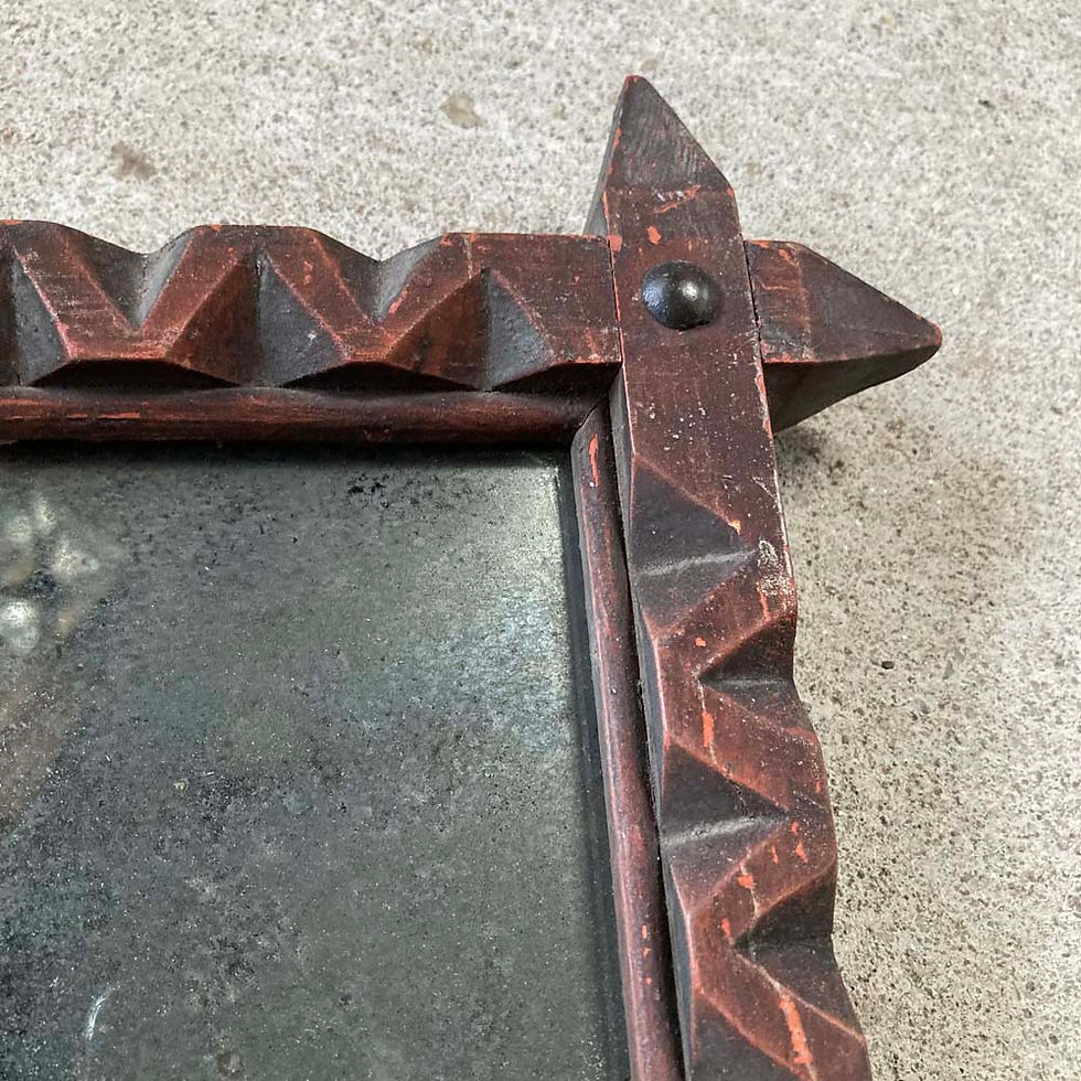 Thumbnail: SOLD - Antique tramp art mirror