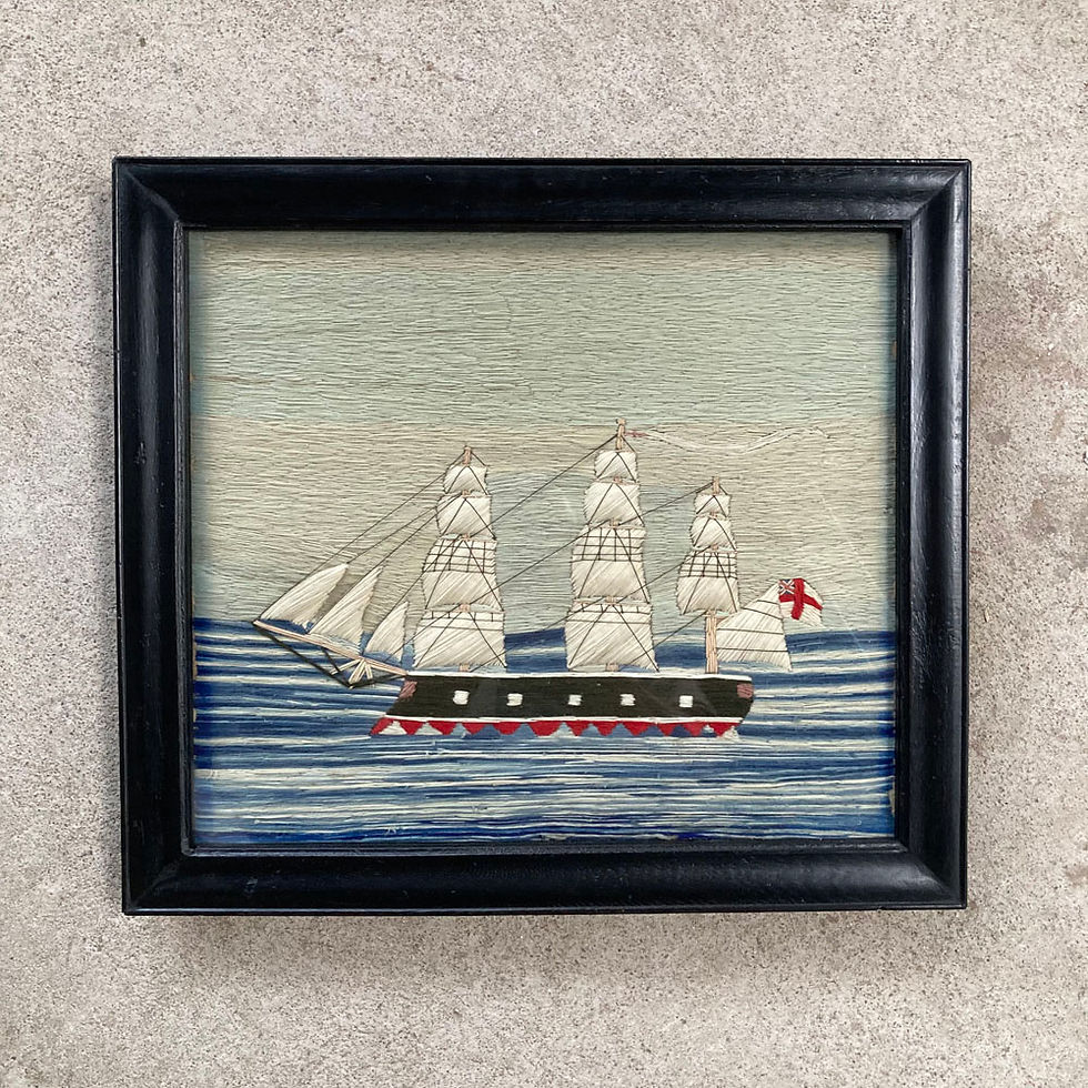 Thumbnail: SOLD - 19th c. sailor's ship woolwork
