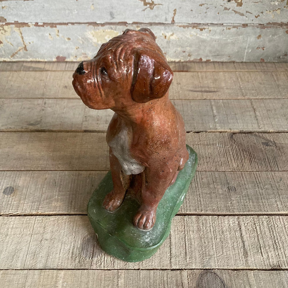 Thumbnail: Vintage stone boxer dog