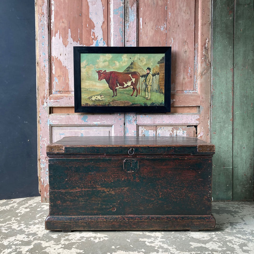 Thumbnail: SOLD - Naive school dairy cow painting