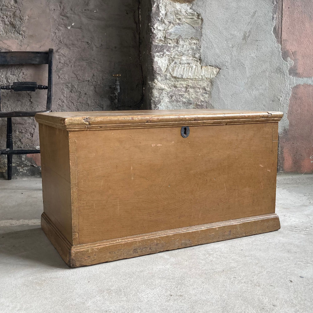 SOLD - 19th c. painted pine blanket box