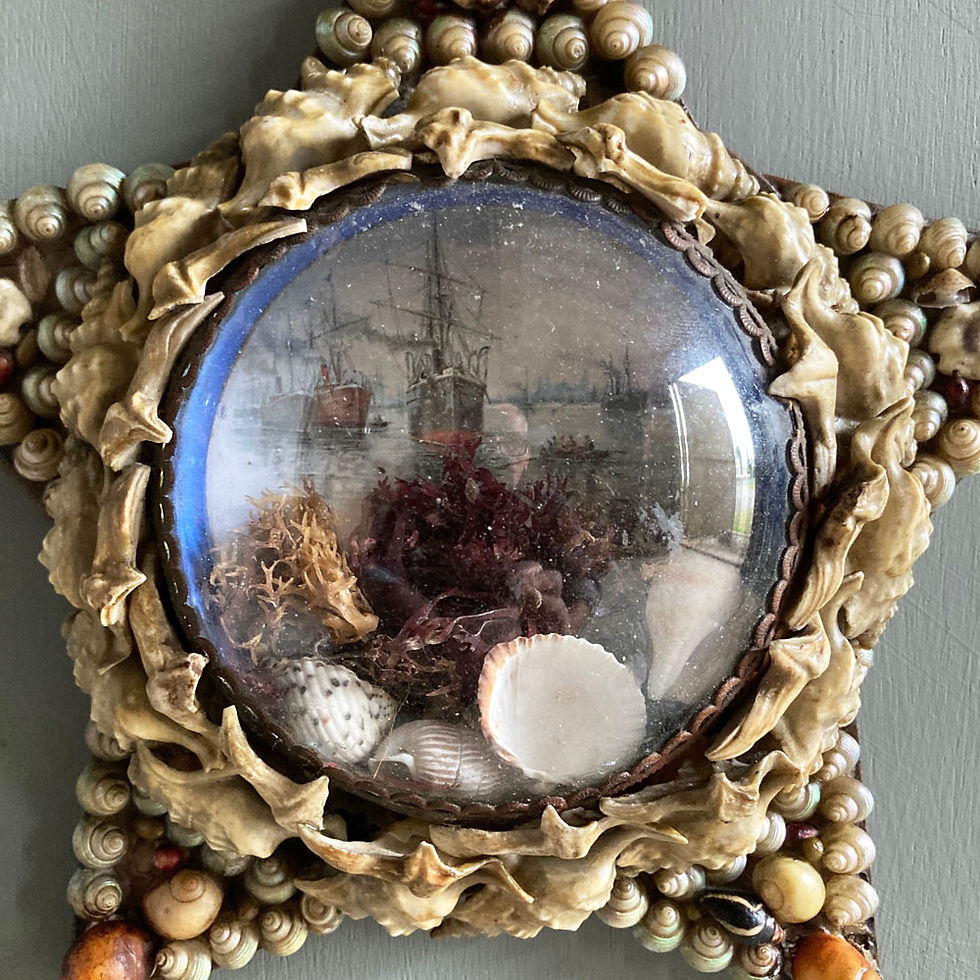 Thumbnail: NOW SOLD - Victorian sailor's shell valentine - 'Harbour'