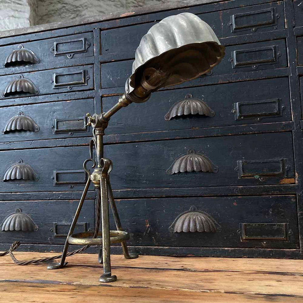 Thumbnail: SOLD - Vintage brass Pullman table lamp