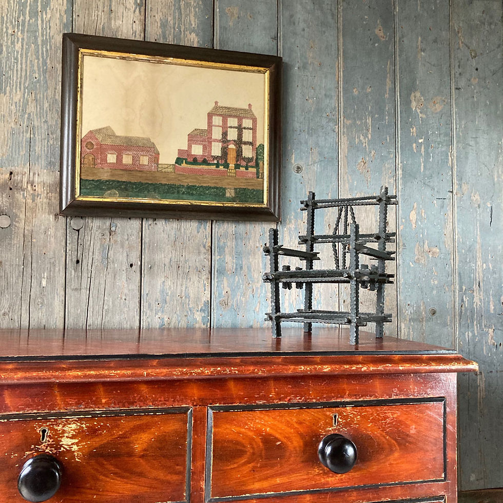 Thumbnail: SOLD - Antique 'tramp art' toy chair