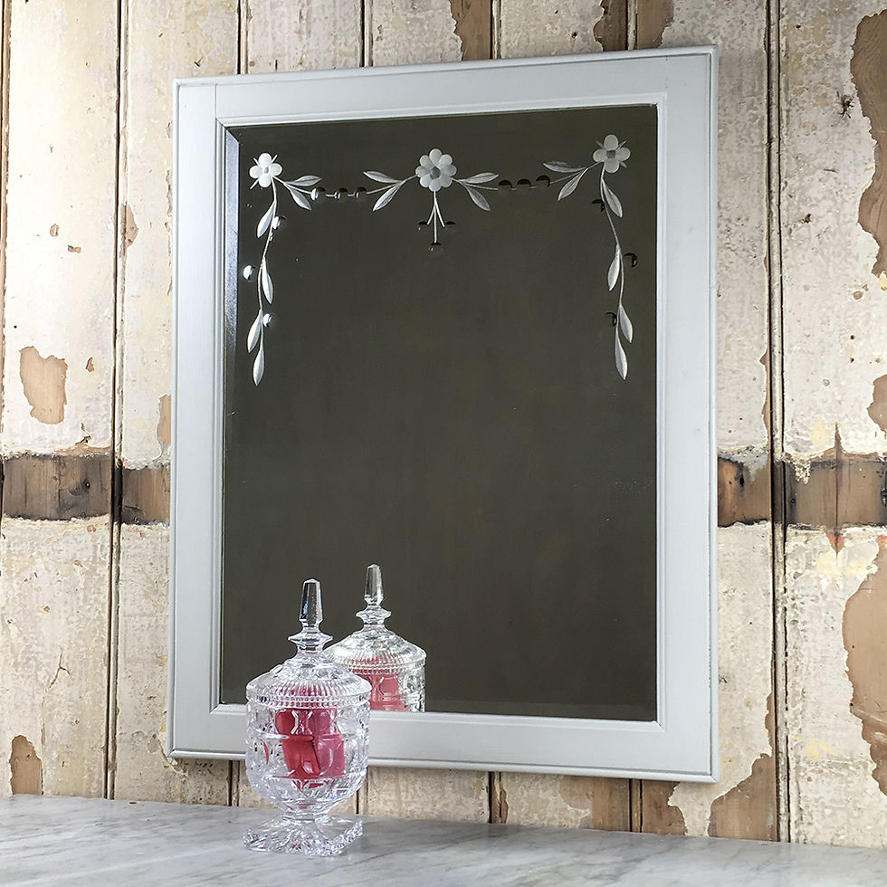 Thumbnail: NOW SOLD - Edwardian cut-glass mirror