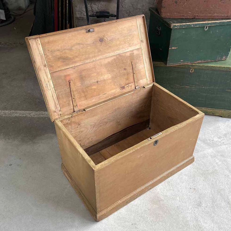 Thumbnail: SOLD - 19th c. painted pine blanket box
