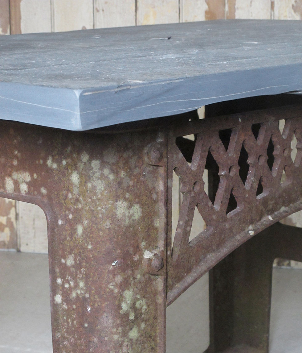 Thumbnail: SOLD - Slate-topped industrial table
