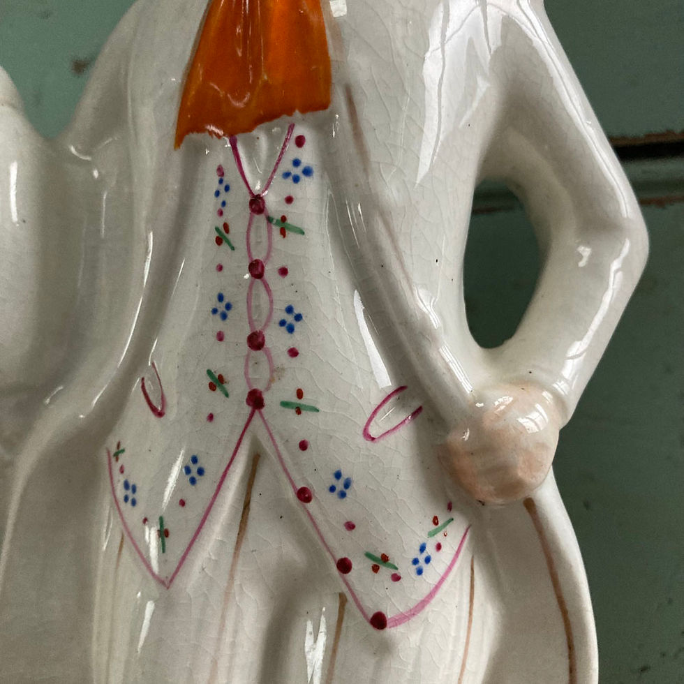 Thumbnail: SOLD - Staffordshire pottery figures - 'Rural couple'