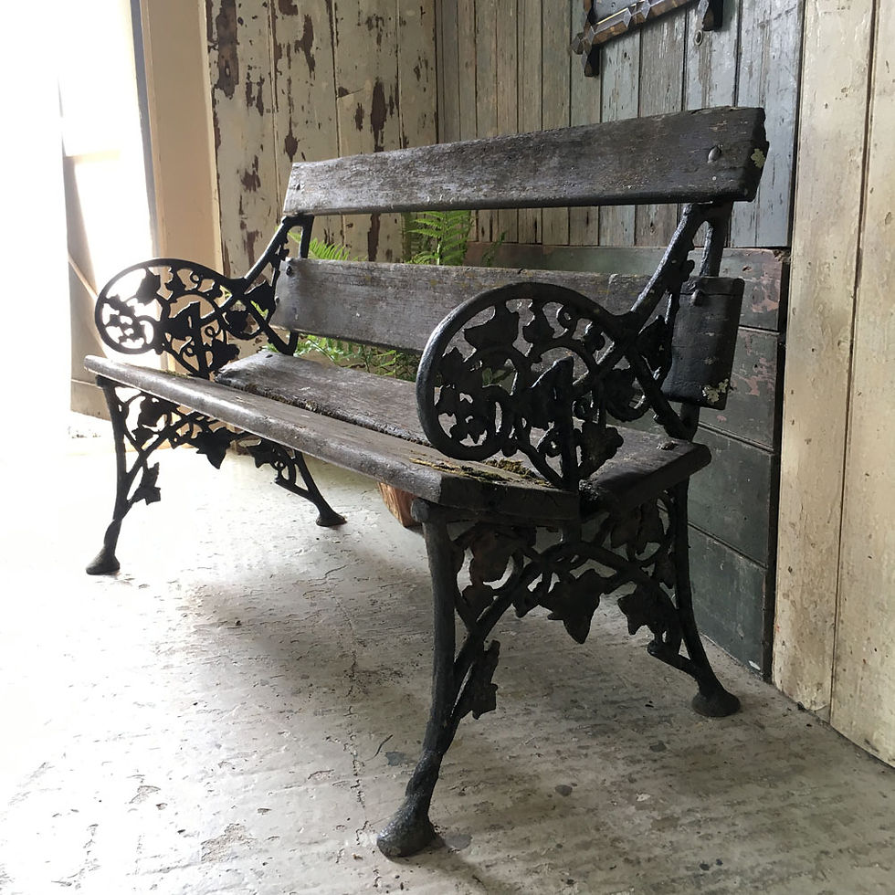 Thumbnail: SOLD - Victorian cast iron garden bench - ivy