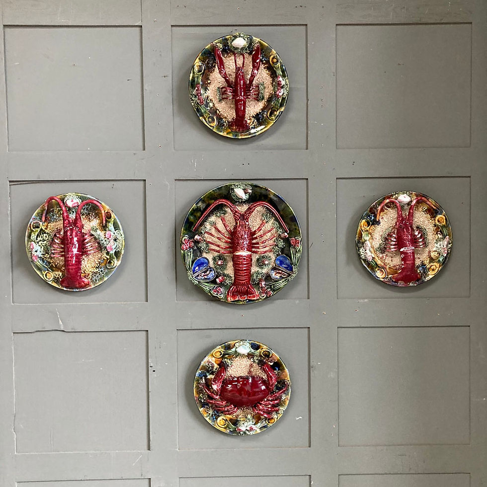 Thumbnail: Majolica Palissy-style plate - 'Spiny Lobster'