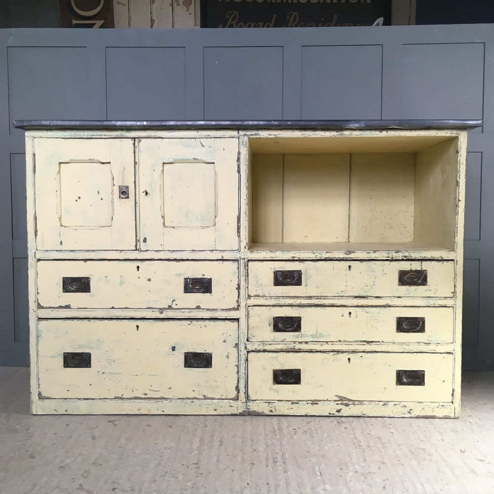 NOW SOLD - Painted pine cupboard and drawers unit