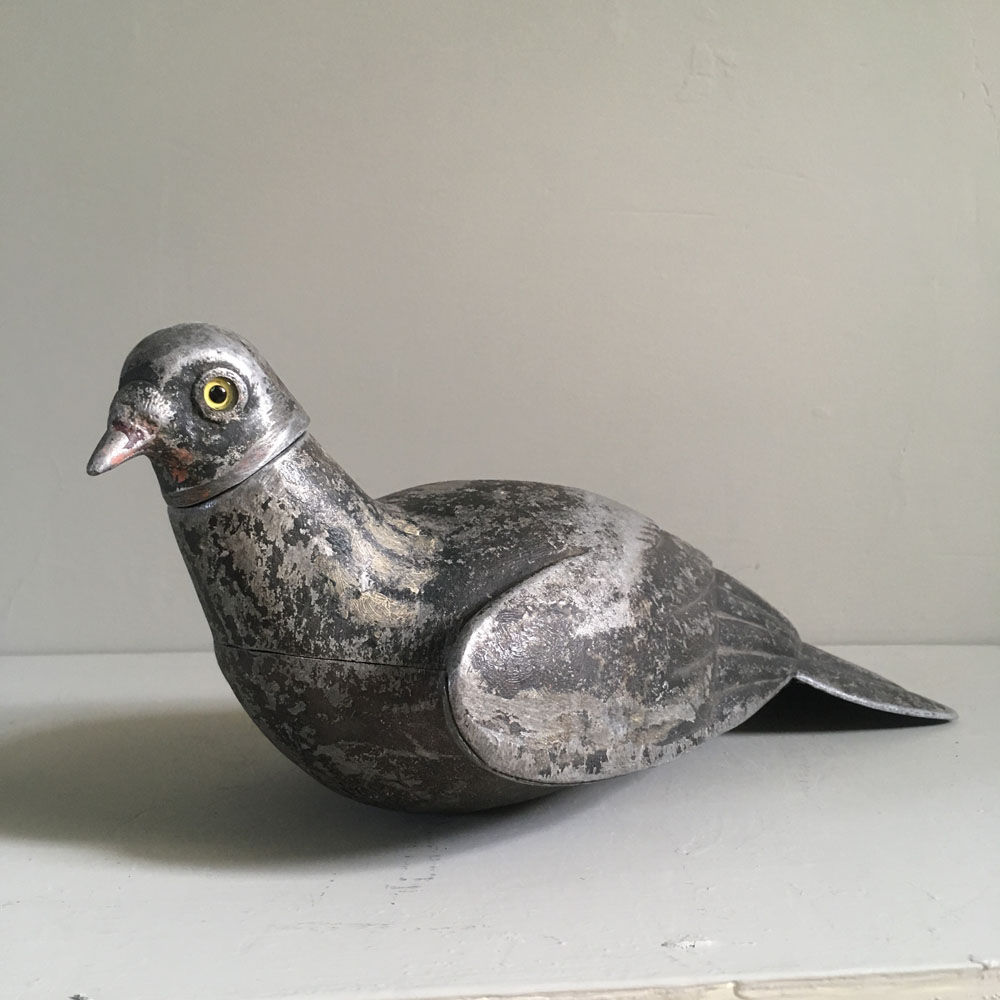 SOLD - Antique metal pigeon decoy - 'Tru-iss'
