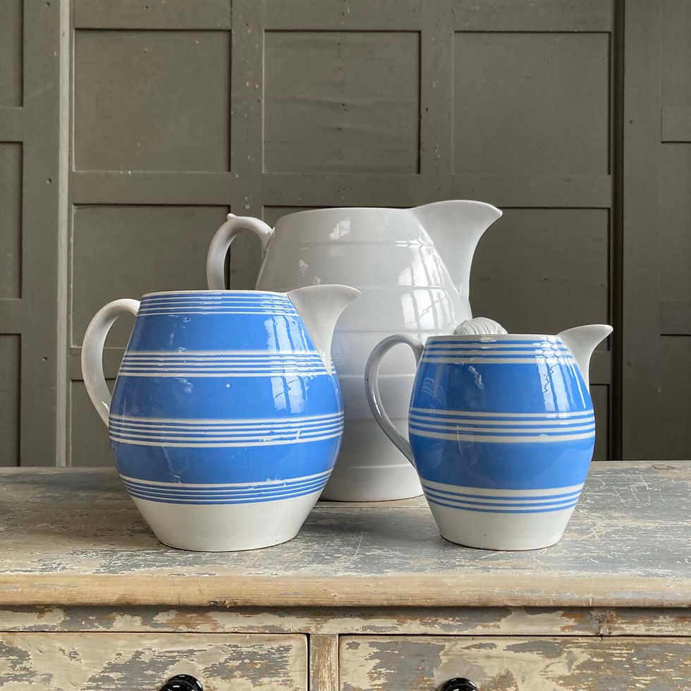 Thumbnail: SOLD - Antique mochaware jug - #2 (Four Pints)