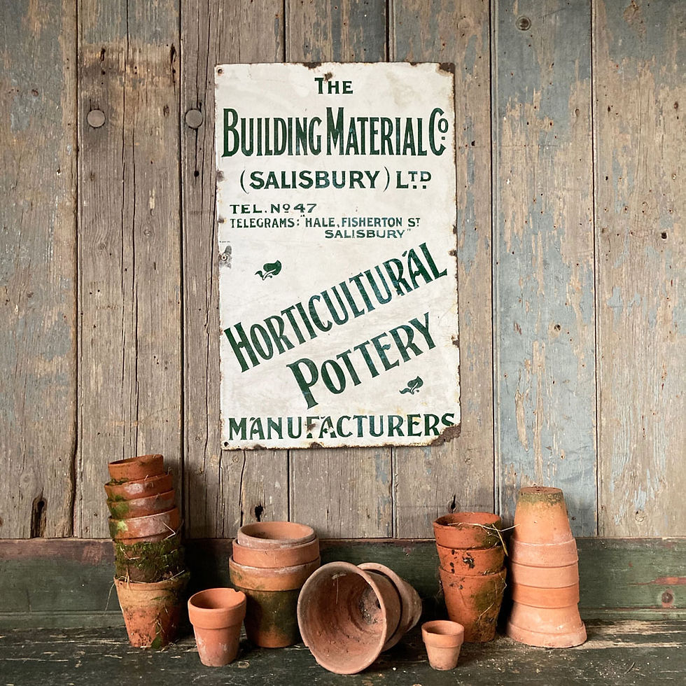 Thumbnail: NOW SOLD -Vintage enamel sign - Horticultural Pottery'