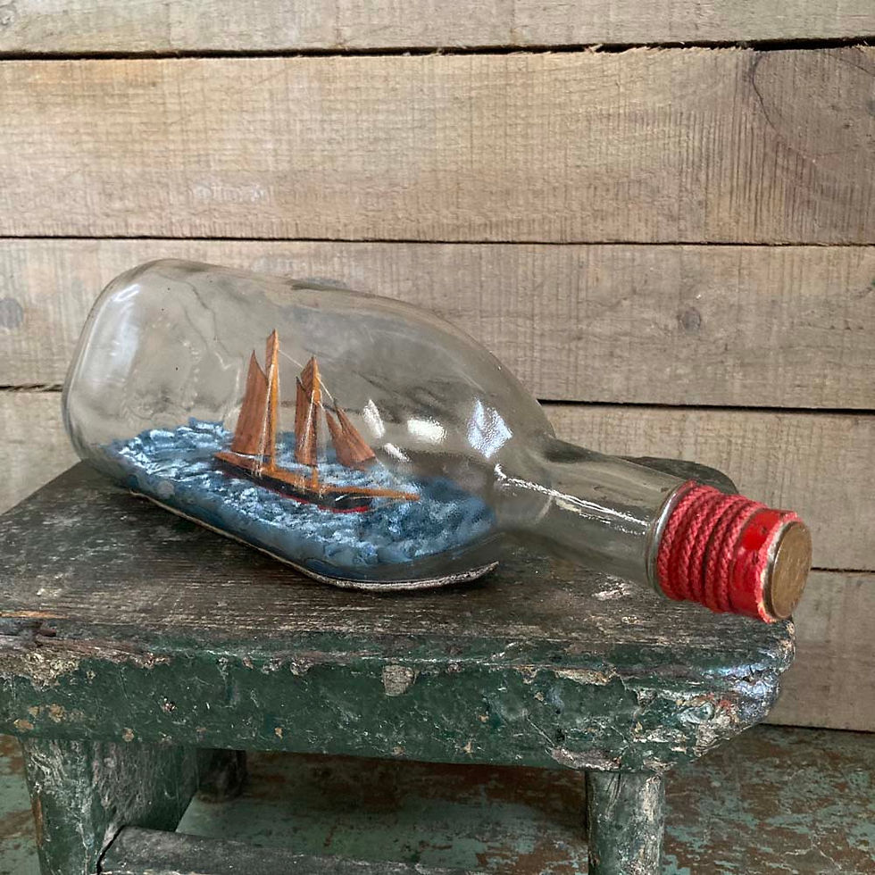 Thumbnail: SOLD - Ship in a Bottle - 'Red sailboat'