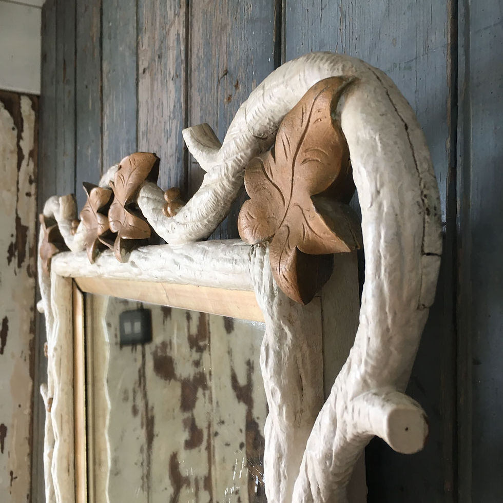Thumbnail: NOW SOLD - Carved faux bois mirror