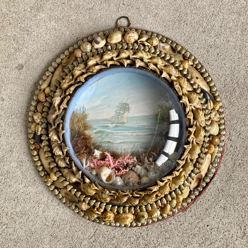 SOLD - Antique sailor's shellwork valentine - 'Sailship' | Marc Kitchen ...