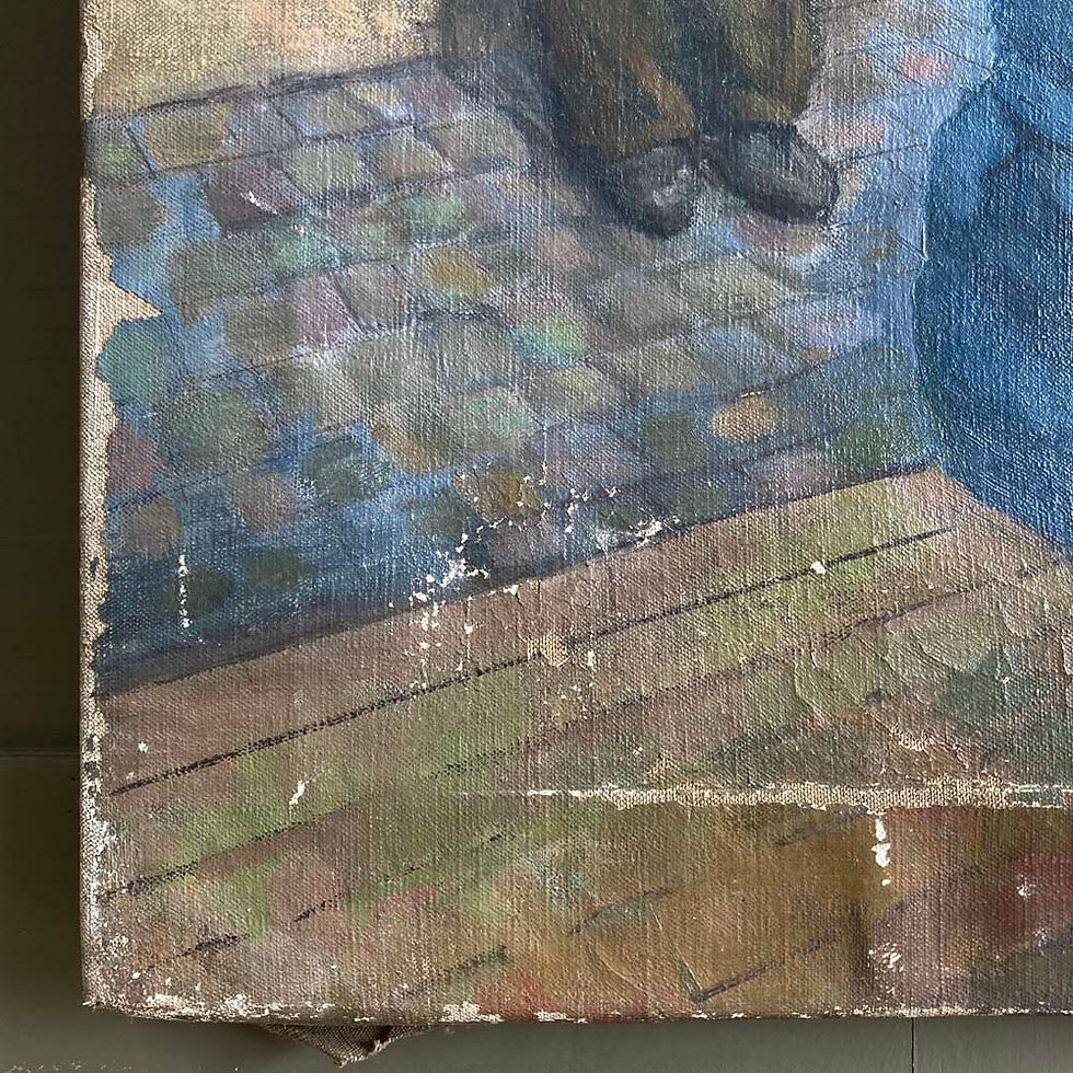 Thumbnail: SOLD - English School oil painting - 'London Polling Station'