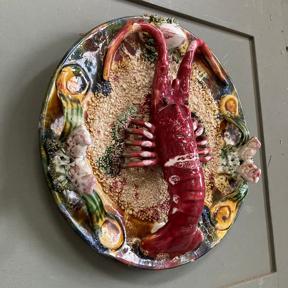 Thumbnail: Majolica Palissy-style plate - 'Spiny Lobster'
