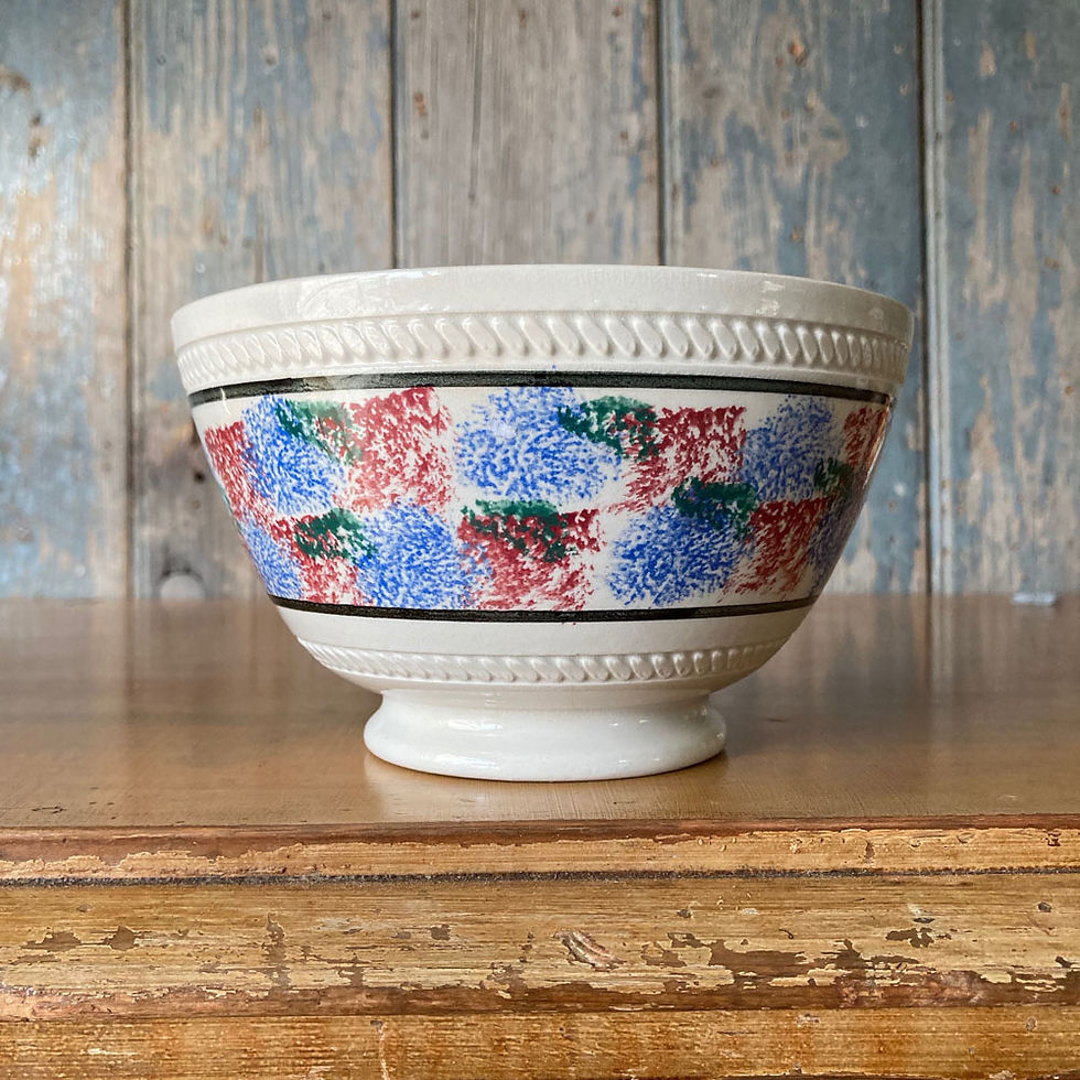 Thumbnail: NOW SOLD - Antique spongeware bowl