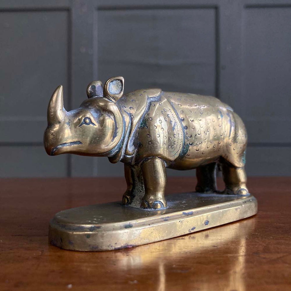 Thumbnail: SOLD - Vintage brass rhino ornament