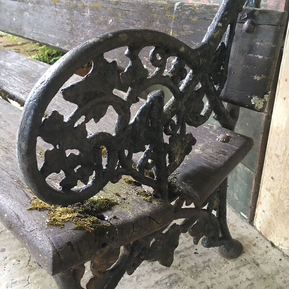 SOLD - Victorian cast iron garden bench - ivy
