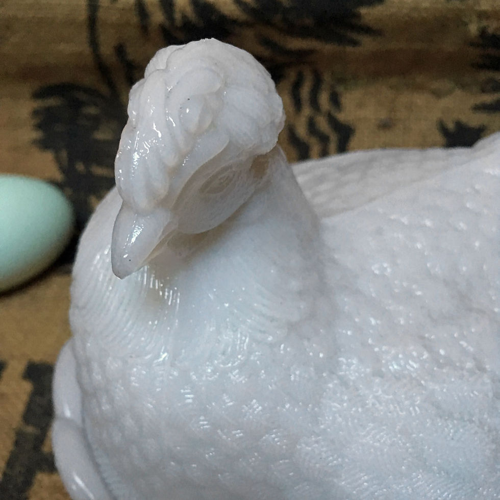 Thumbnail: NOW SOLD - Victorian pressed glass hen