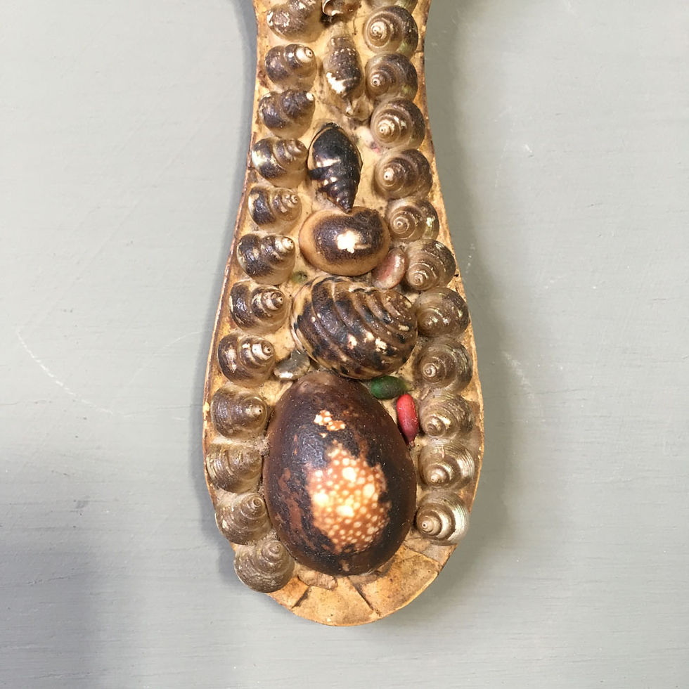 Thumbnail: NOW SOLD - Edwardian shellwork hand mirror
