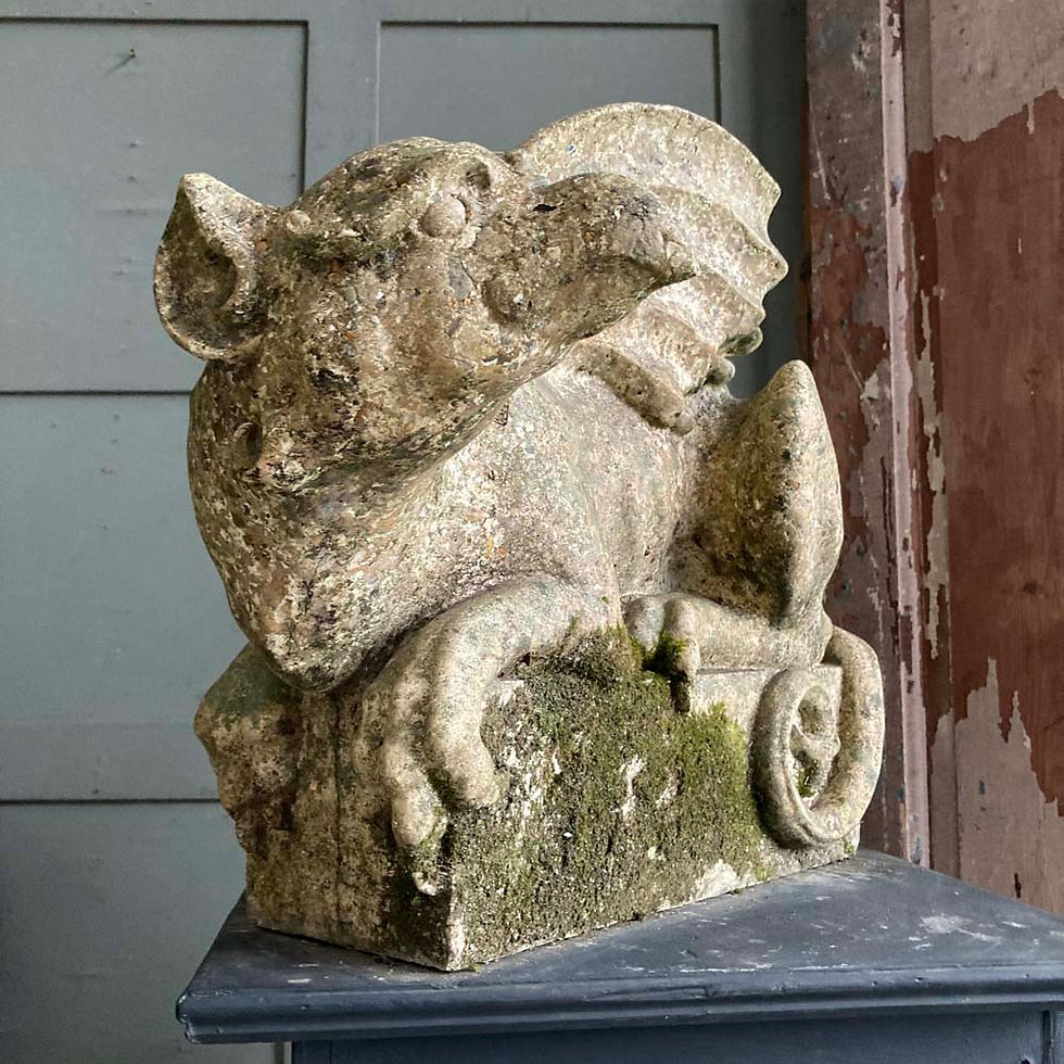 Thumbnail: SOLD - Stone griffin garden ornament