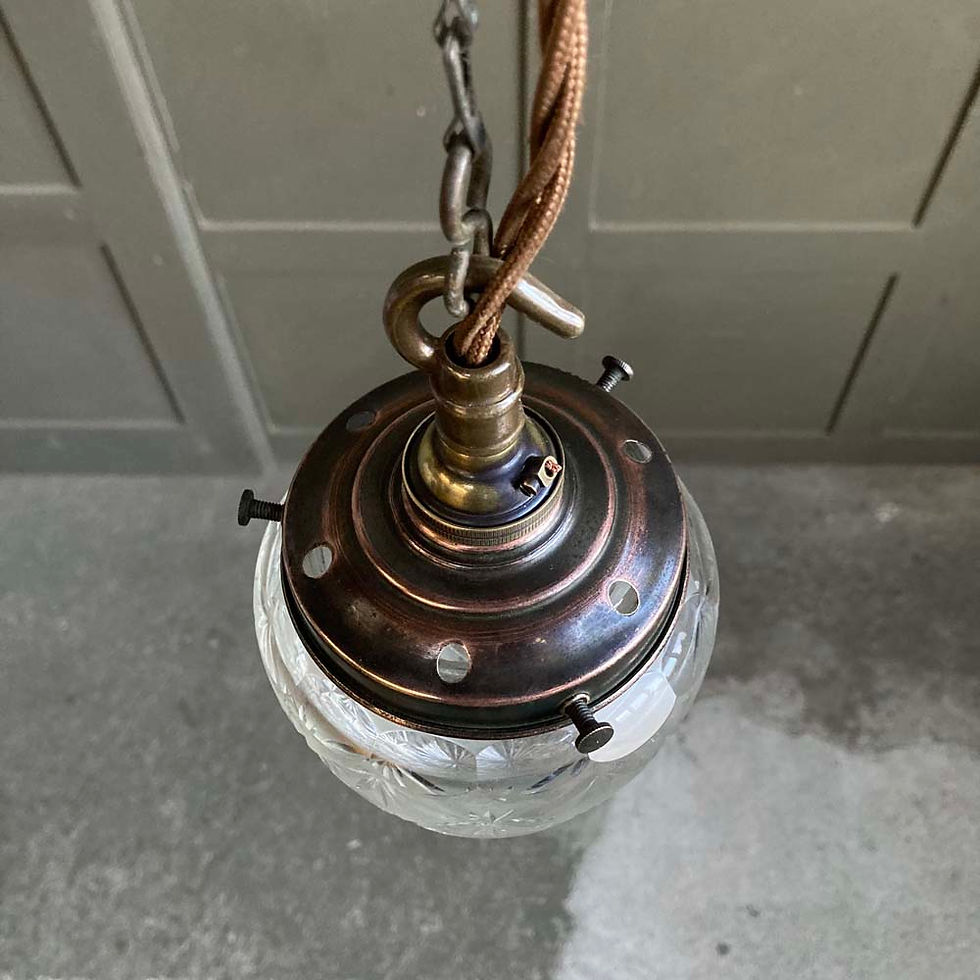 Thumbnail: Antique cut glass pendant light