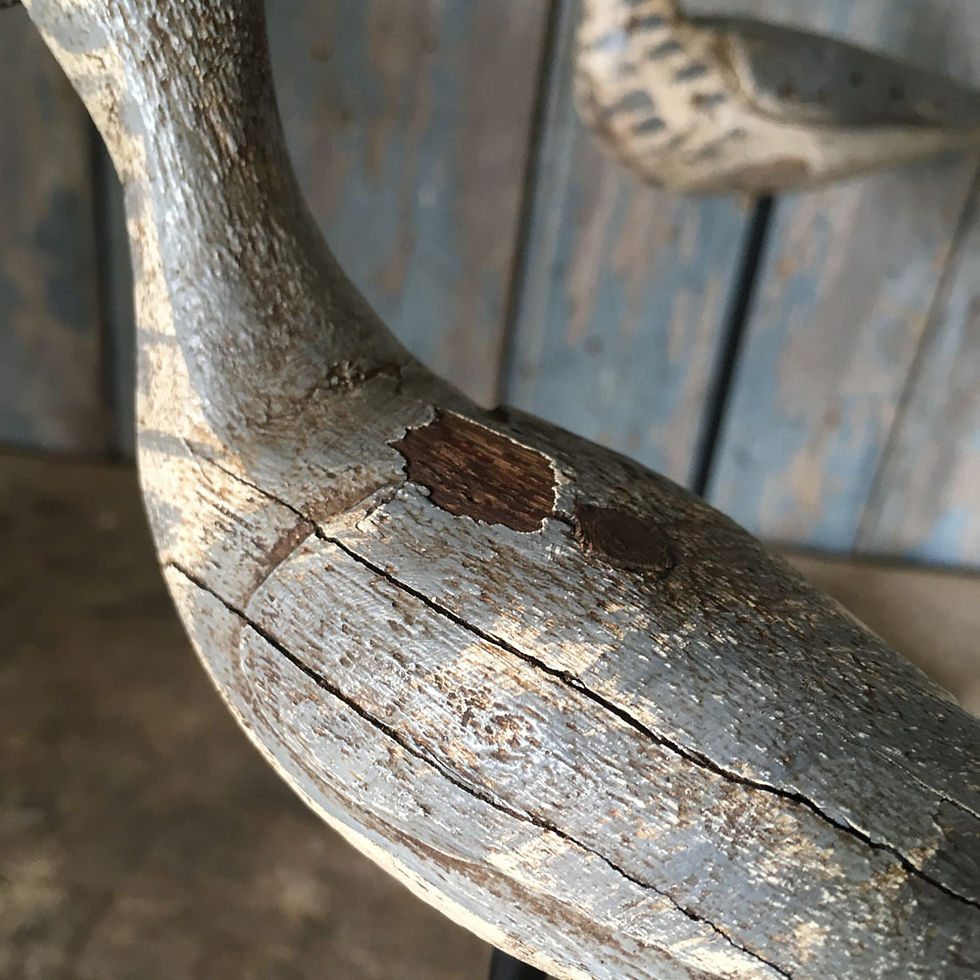 Thumbnail: NOW SOLD - Two wooden shore bird decoys