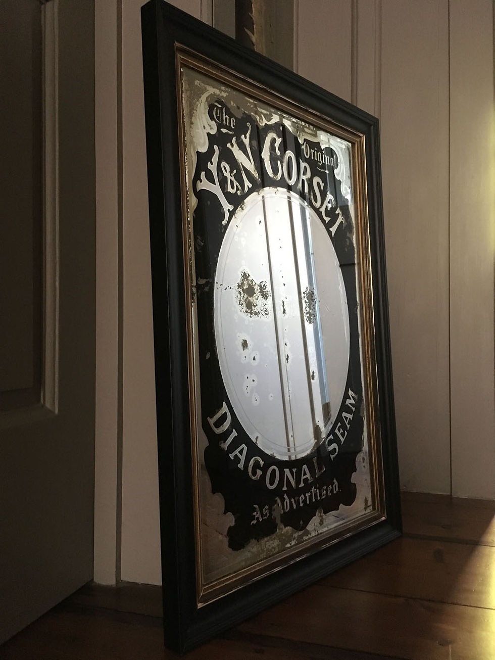 Thumbnail: NOW SOLD - Edwardian mirror - Y & N Corset advertisement