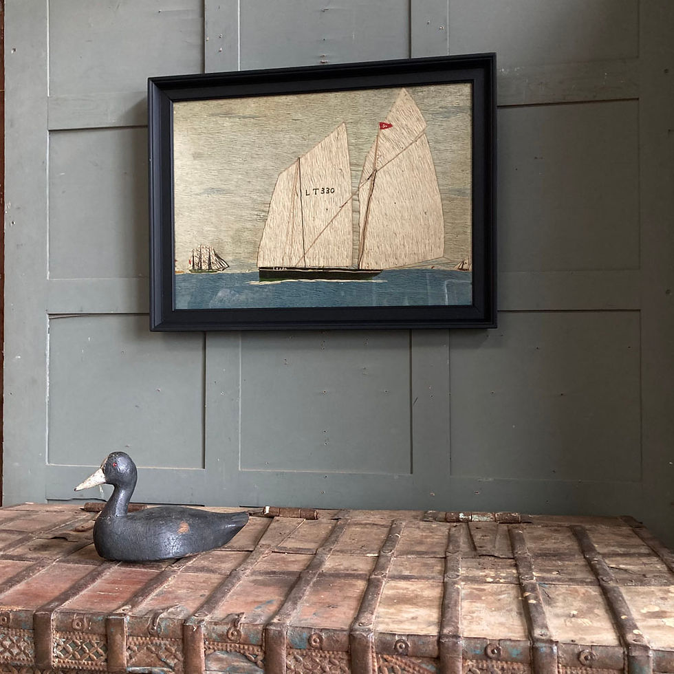 Thumbnail: SOLD - Antique sailor's woolwork - 'Lowestoft LT330'