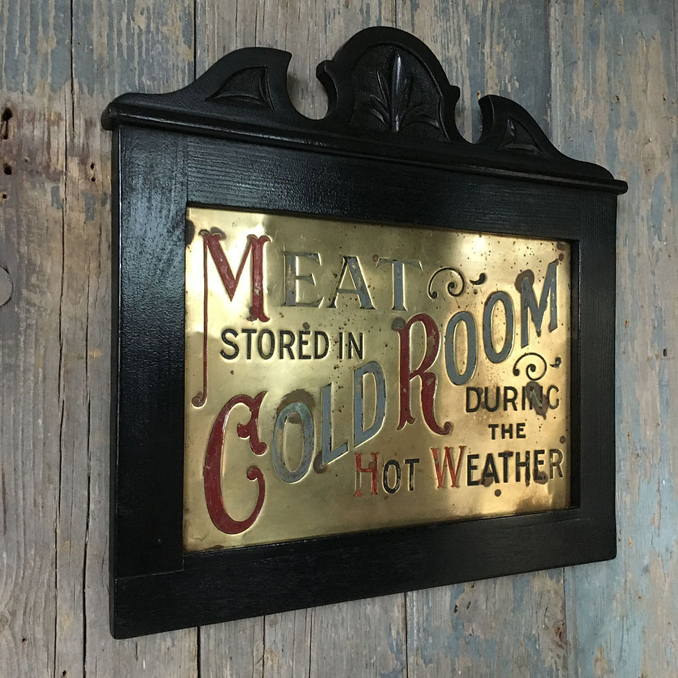 Thumbnail: NOW SOLD - Antique butcher's meat sign