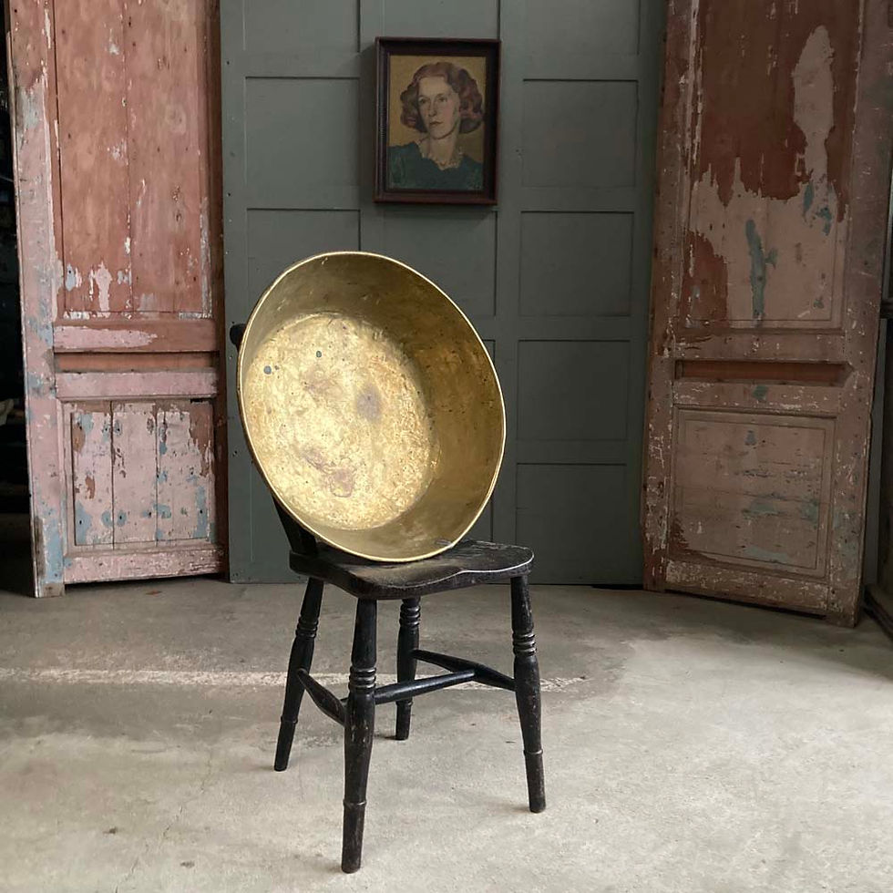 Thumbnail: SOLD - Large antique brass bowl